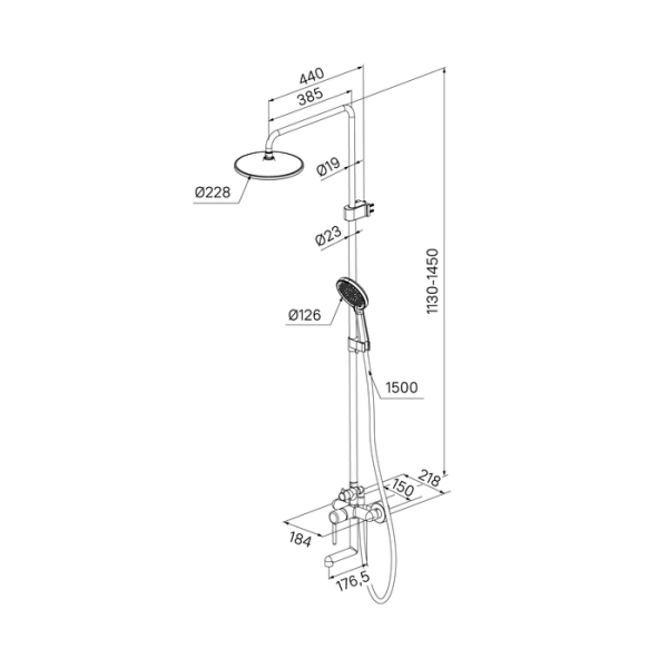 Душевая система с тропическим душем и изливом IDDIS Aiger (AIGMG3Fi06)