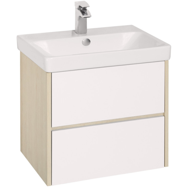 Тумба с раковиной Акватон Сканди 70 1A2518K0SDB20 белая/дуб верона