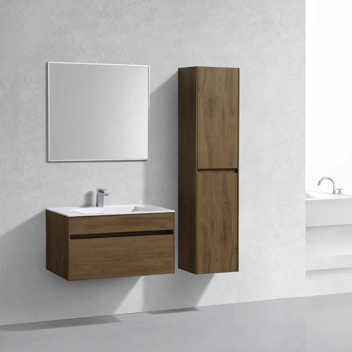 Тумба с раковиной Vincea Chiara 800 подвесная, 1 выкатной ящик soft-close, T.Oak, VMC-2C800TO+VCB-13800G