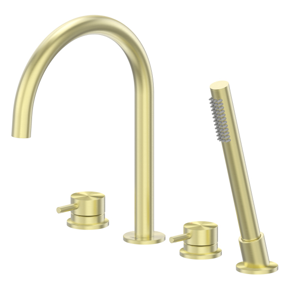 Смеситель ABBER Wasser Kreis 316 AF8113BG на борт ванны, золото брашированное