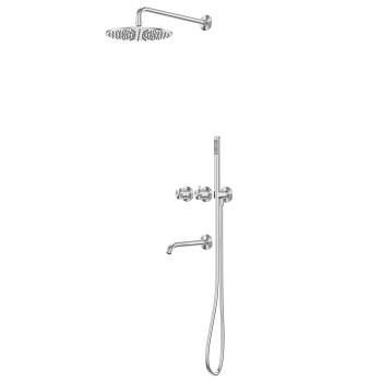 Душевая система ABBER Wasser Kreis 316 AF8150BST, сталь брашированная