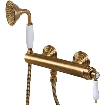 APHRODITE-DDM-02-Bi Смеситель для душа однорычажный, исполнение бронза, ручки белые