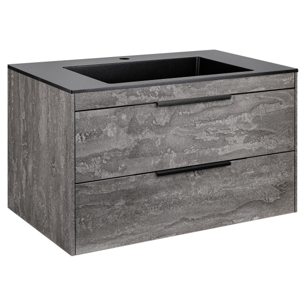 Тумба с раковиной Vincea Chiara 2D 800 подвесная, G.Stone, VMC-2C2800GS+VCB-13800W