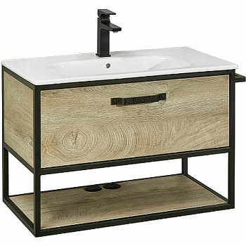Тумба с раковиной Акватон Лофт Фабрик 80 1A2424K1LTDU0 Дуб Эндгрейн