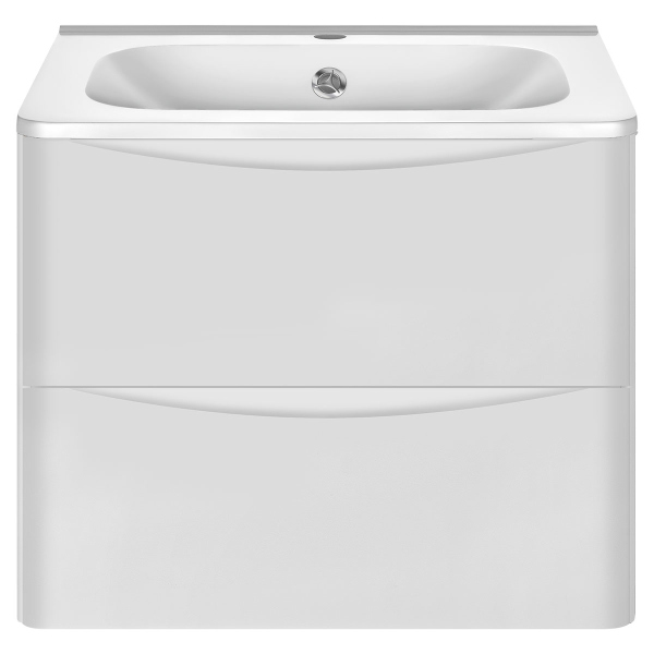 Тумба с раковиной Vincea Paola 600 подвесная, 2 выкатных ящика soft close, G.White, VMC-2P600GW+VCB-2VP600W Тумба с раковиной Vincea Paola 600 подвесная, 2 выкатных ящика soft close, G.White, VMC-2P600GW+VCB-2VP600W