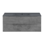 Тумба с раковиной Vincea Mia 1200 подвесная, 2 выкатных ящика soft close, Beton, VMC-2MC120BT+VBS-13120MA