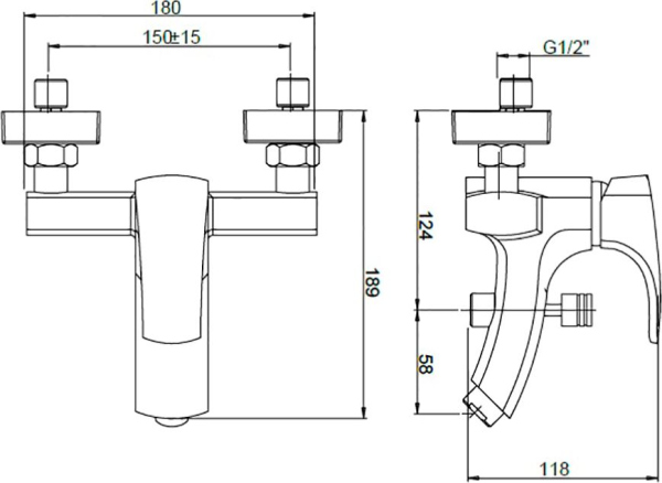 Смеситель Paini Angel ANCR111LMKM для ванны с душем