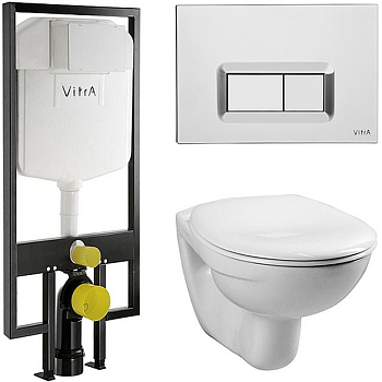 Комплект унитаза с инсталляцией Vitra Normus 9773B003-7200 с сиденьем и кнопкой