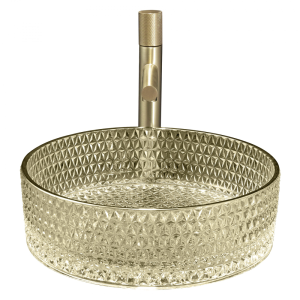 Раковина накладная стеклянная ABBER Glas AK2301GG золото