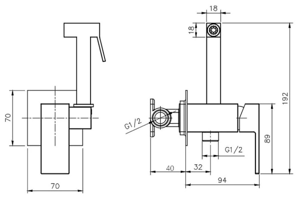 Гигиенический душ RUSH Thira (TR3635-99Black)