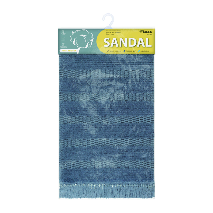 Коврик для ванной 1-ый Fixsen SANDAL серо-голубой, 50х80см (FX-8020C)