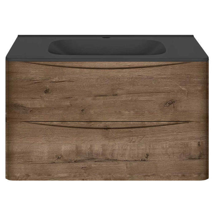Тумба с раковиной Vincea Paola 800 подвесная, 2 выкатных ящика soft close, V.Oak, VMC-2P800VO+VCB-2VP800W