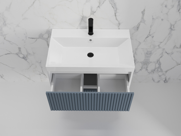 Тумба без раковины подвесная Style Line "Стокгольм 60", (2 ящ.) графит, PUSH, ЛС-00002306