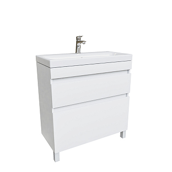 Тумба с раковиной IDDIS напольная с ящиками, белая, 80 см, Zodiac. (ZOD8CBFi95K)