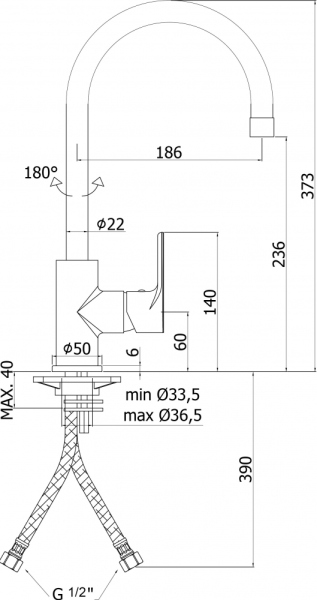 Смеситель Paffoni Green GR180CR для мойки