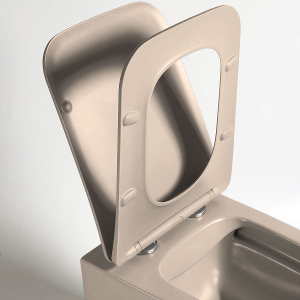 Унитаз подвесной Vincea Q-Line VT1-12MC безободковый, цвет капучино мат., soft close сиденье