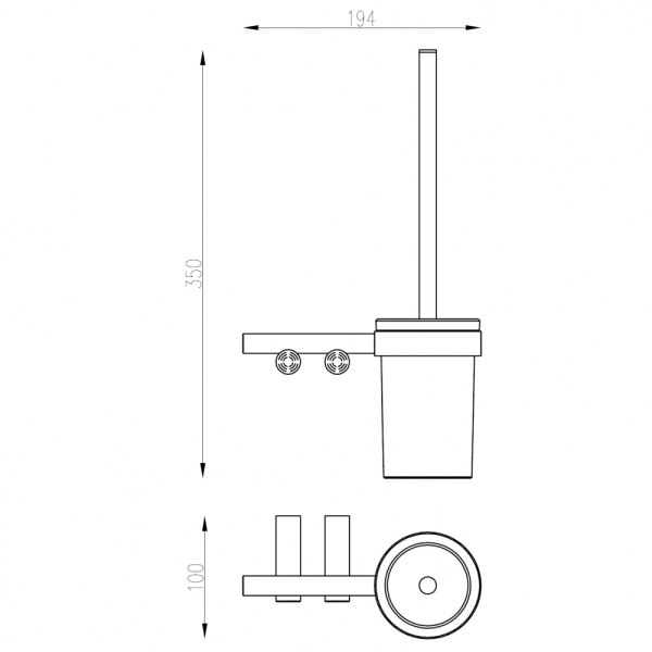 Щетка для туалета ABBER Osten 316 AA1832BST сталь брашированная