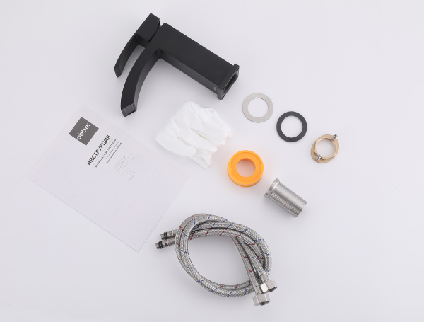 Смеситель ABBER Wasserfall AF8610B для раковины, черный матовый