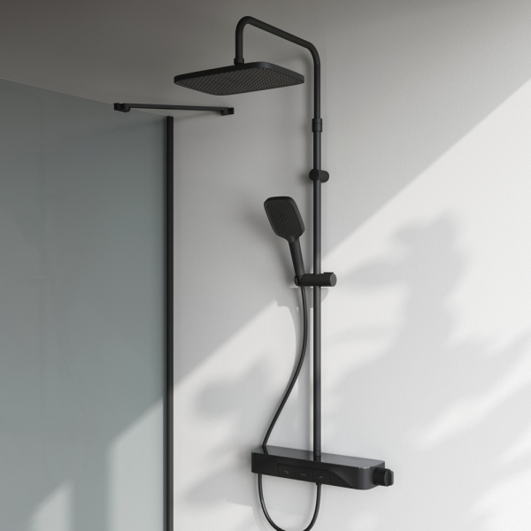 Душевая система с ванно-душевым смесителем-полкой и термостатом AM.PM Func, F078F322