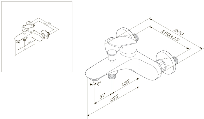 Смеситель AM.PM Like F8010016 для ванны с душем