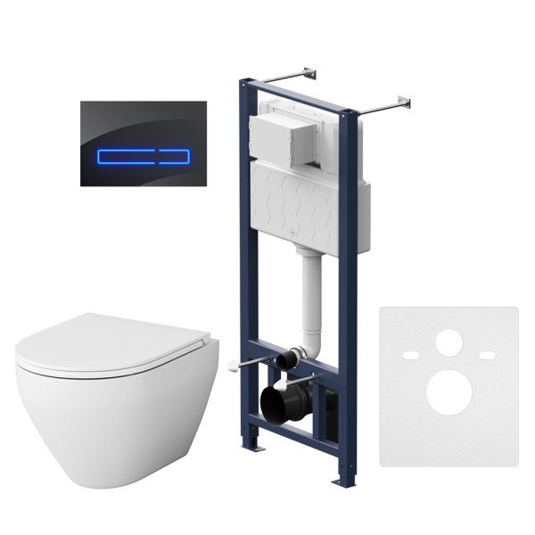 Комплект 4 в 1 AM.PM Spirit V2.0 (унитаз, инсталляця, сиденье, клавиша Черная), IS450A38.701700