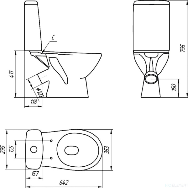 Унитаз-компакт Cersanit Just
