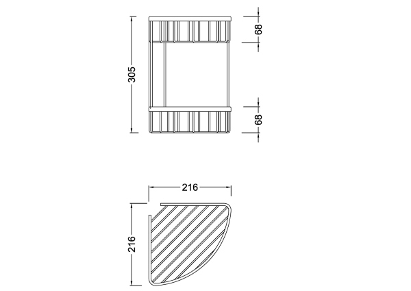 Полка угловая двойная Timo Saona хром (13082/00)