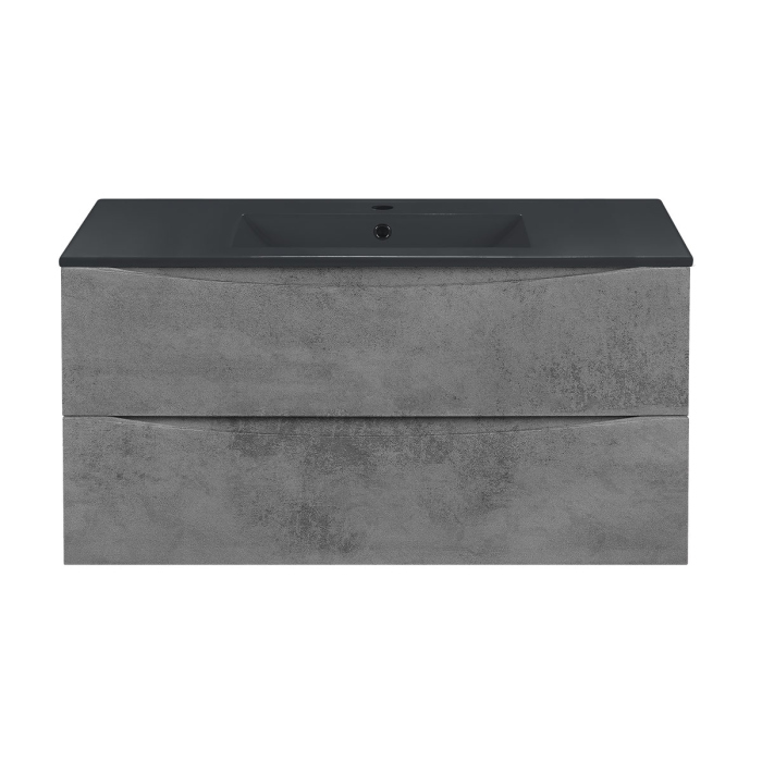 Тумба с раковиной Vincea Mia 1000 подвесная, 2 выкатных ящика soft close, Beton, VMC-2MC100BT+VBS-13100MA