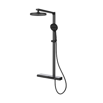 Душевая стойка Vincea Arco VSFS-4AR1MB с изливом, черный матовый