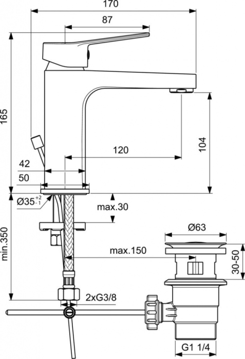 Смеситель Ideal Standard Entella BC232AA для раковины