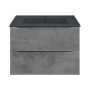 Тумба с раковиной Vincea Mia 600 подвесная, 2 выкатных ящика soft close, Beton, VMC-2MC600BT+VBS-13960