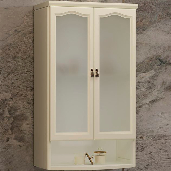 Шкаф Opadiris Риспекто подвесной 2 створчатый, цвет 1013, с матовым стеклом, 00-00006077