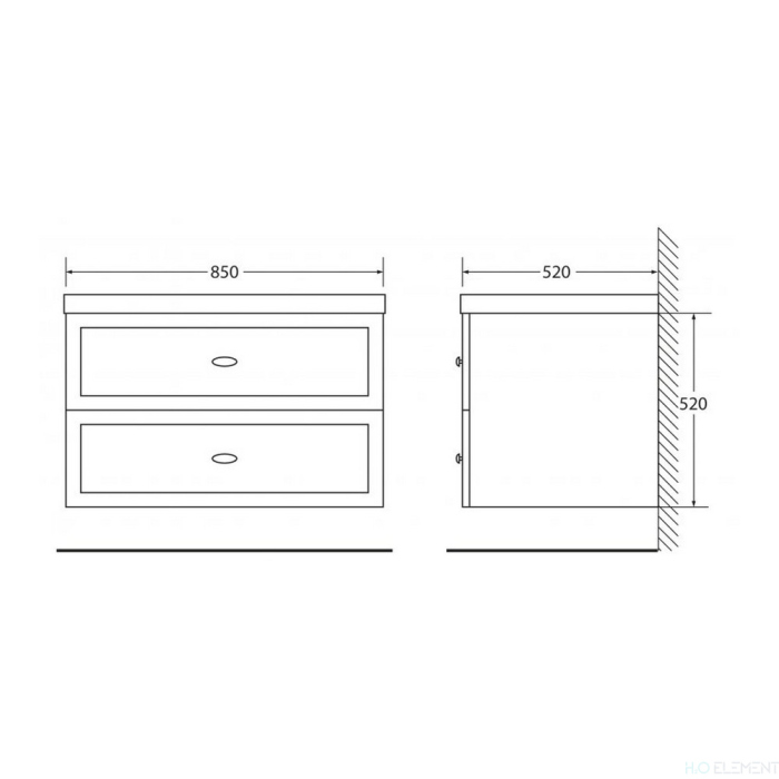 Belbagno База под раковину напольная с двумя выкатными ящиками, DUBLIN-850-2C-SO-BL