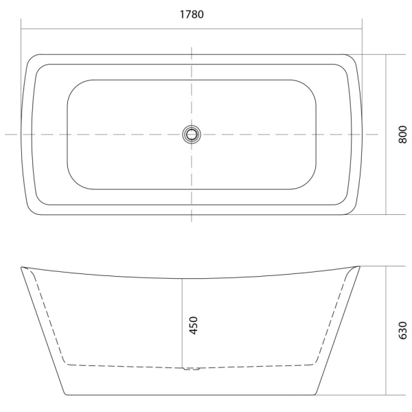 Ванна акриловая Aquatek Верса 178x80 AQ-4880, отдельностоящая Ванна акриловая Aquatek Верса 178x80 AQ-4880, отдельностоящая