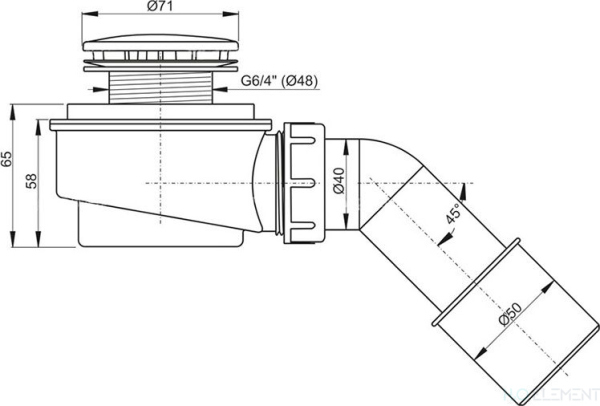 Сифон для поддона AlcaPlast A471CR