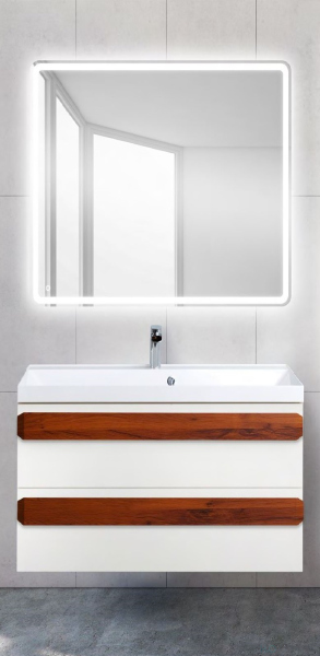 Тумба с раковиной Belbagno AURORA, AURORA-900-2C-SO-BL+ BB900/450-LV-MR-AST (готовый набор)