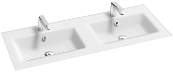 Двойная раковина-столешница из стекла Jacob Delafon Sherwood EB1831RU-DE1 120 см матовый белый Двойная раковина-столешница из стекла Jacob Delafon Sherwood EB1831RU-DE1 120 см матовый белый