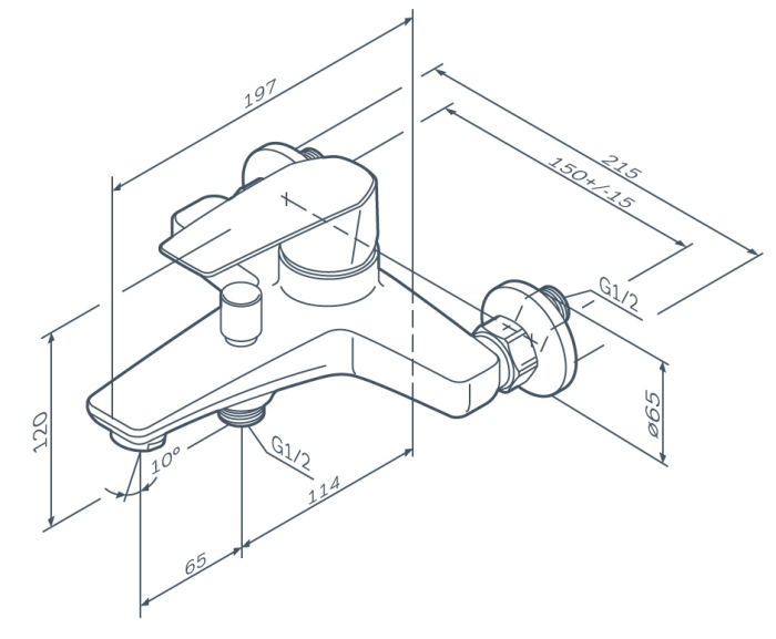 Смеситель AM.PM Gem F90A10000 для ванны с душем
