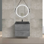 Тумба с раковиной Vincea Vico 600 подвесная, 2 выкатных ящика soft close, Beton, VMC-2V600BT+VCB-2VP600W