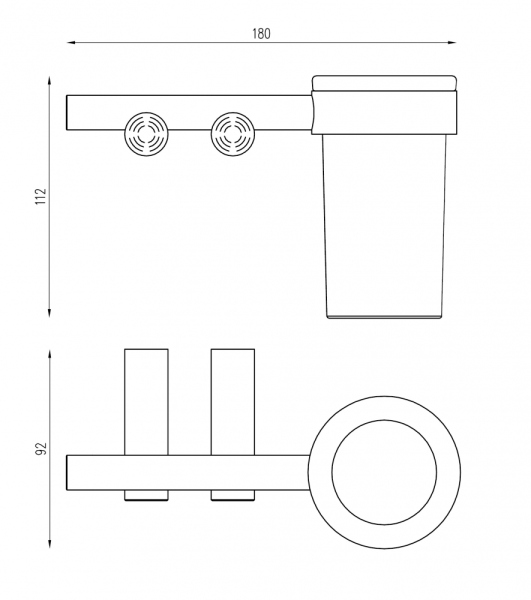 Стакан для зубных щеток с держателем ABBER Osten 316 AA1860BGG оружейная сталь брашированная