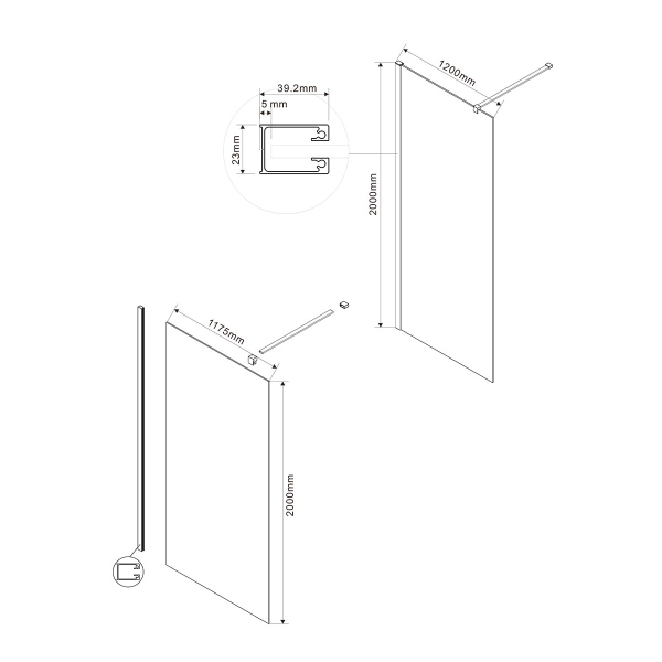 Душевая перегородка Vincea Walk in, VSW-1H120CLB Душевая перегородка Vincea Walk in, VSW-1H120CLB