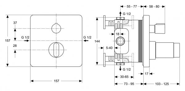 Термостат Ideal Standard Moments A4718AA для душа Термостат Ideal Standard Moments A4718AA для душа