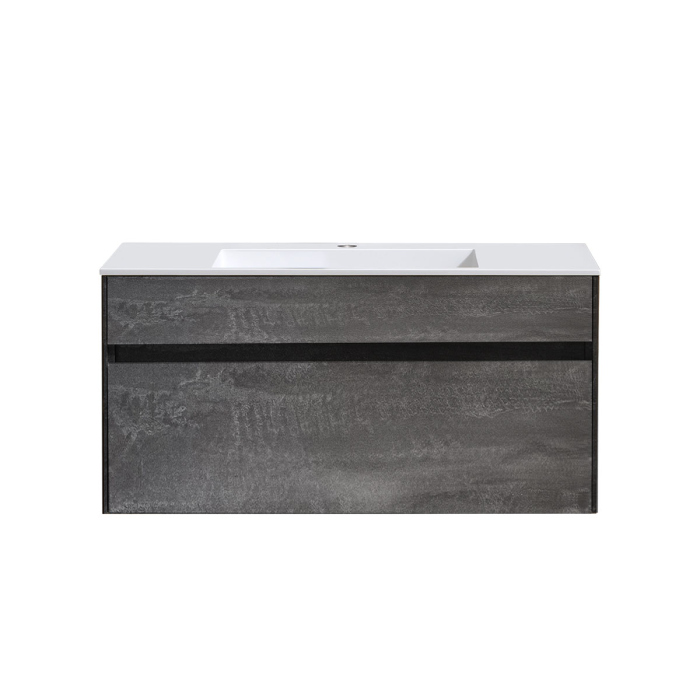 Тумба с раковиной Vincea Chiara 1000 подвесная, 1 выкатной ящик soft-close, G.Stone, VMC-2C100GS+VCB-13100W