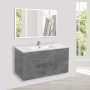 Тумба с раковиной Vincea Mia 1000 подвесная, 2 выкатных ящика soft close, Beton, VMC-2MC100BT+VBS-13100MB