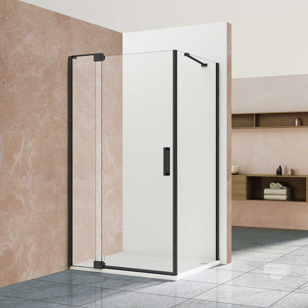 Душевой уголок Vincea Extra VSR-1E111290CLB, 1100/1200*900, черный, стекло прозрачное