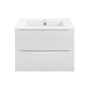 Тумба с раковиной Vincea Mia 700 подвесная, 2 выкатных ящика soft close, G.White, VMC-2MC700GW+VBS-13960MB