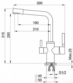 Смеситель для кухонной мойки Granula, GR-2015 брют