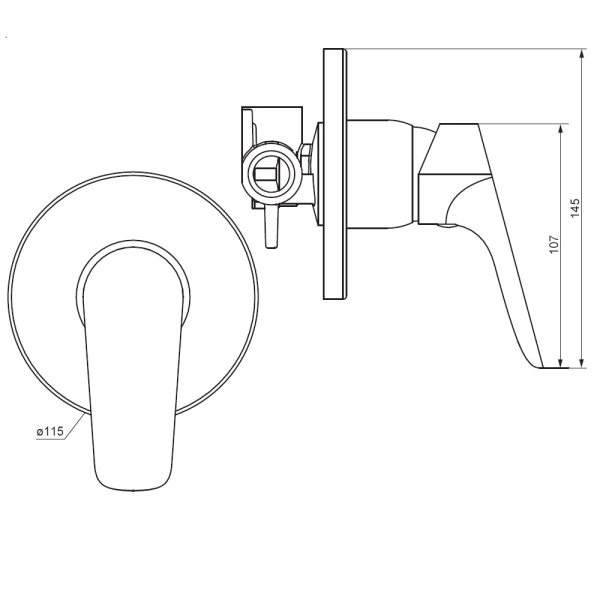 Смеситель для душа монтируемый в стену Damixa Jupiter, 777500300