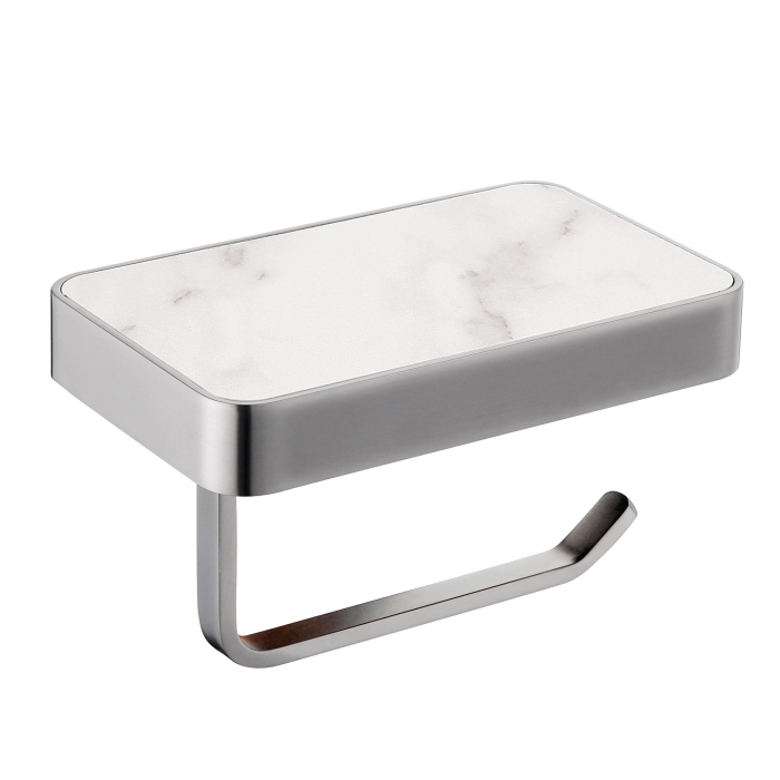 Бумагодержатель с полкой для телефона ABBER Westen AA1730SP сатин