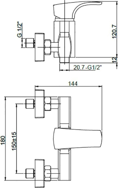 Смеситель Paini Angel ANCR511LMKM для душа